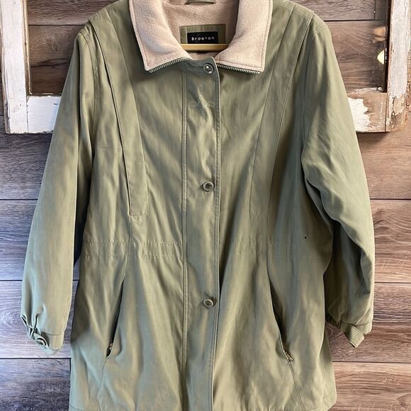 Braetan Jackets & Blazers - Braetan Green Full Zip Button Up Fleece Lined Coat Jacket Size Large Sage Green